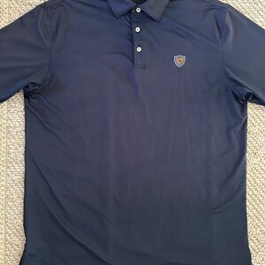 Peter Millar Deep Blue Golf Polo Shirt Size Large in Excellent Condition